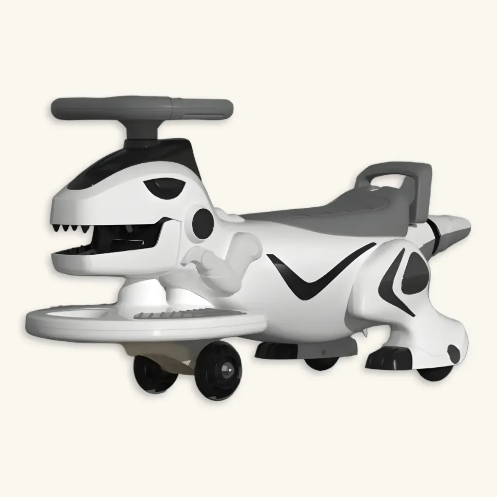 Rodador 'Dino-Rider' Musical con Bluetooth y Ruedas Luminosas (Blanco)