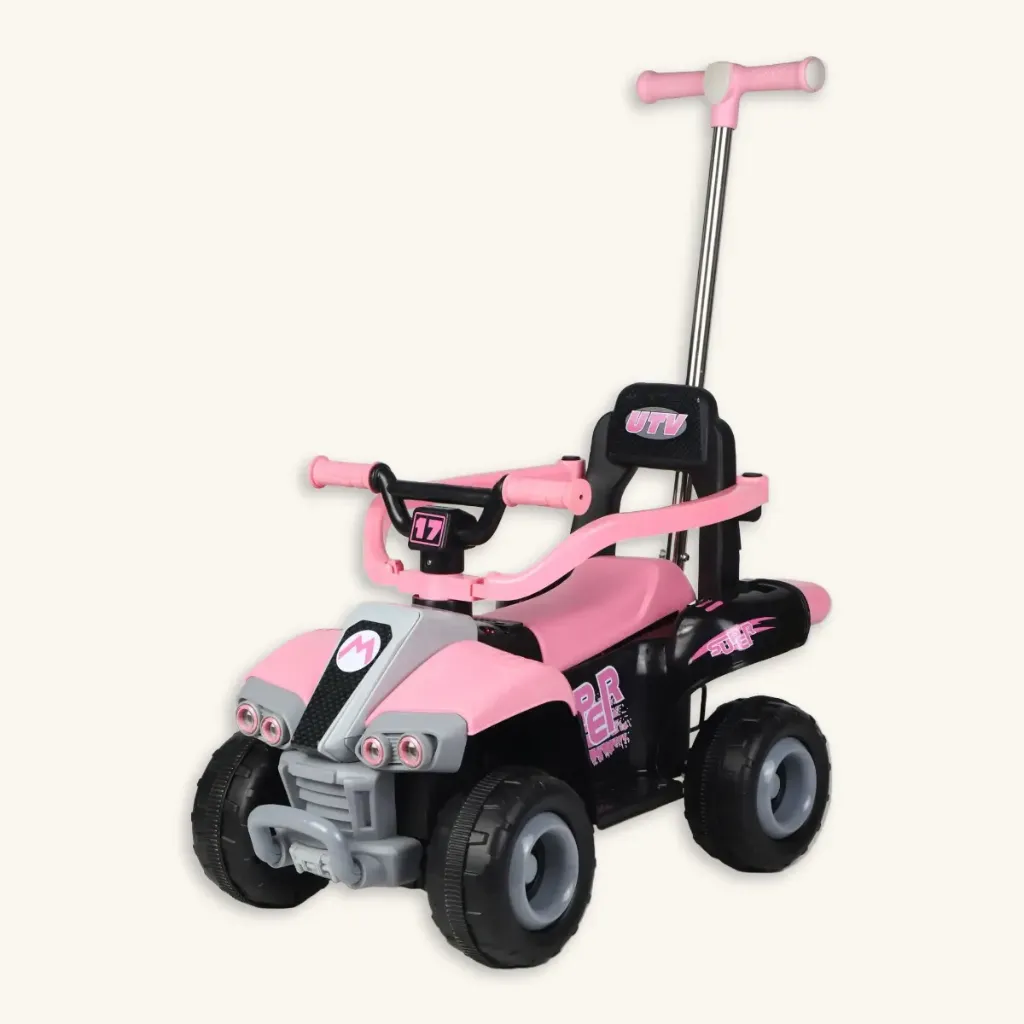 Correpasillos 'Go-Kart' con Guiador, Bluetooth y Ruedas de Goma (Rosa)