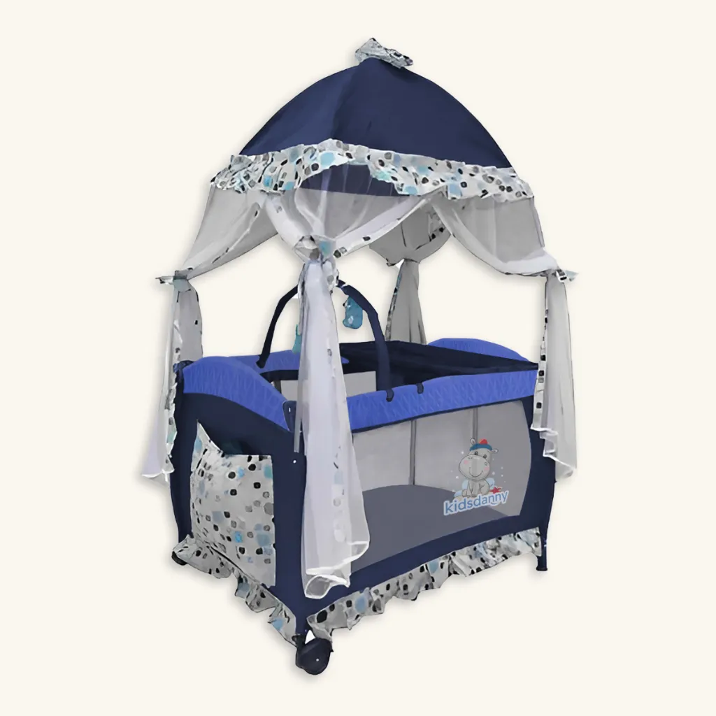 Cuna Corral 'Castillo' 3 en 1 con Arco de Juegos y Ruedas (Rosa)