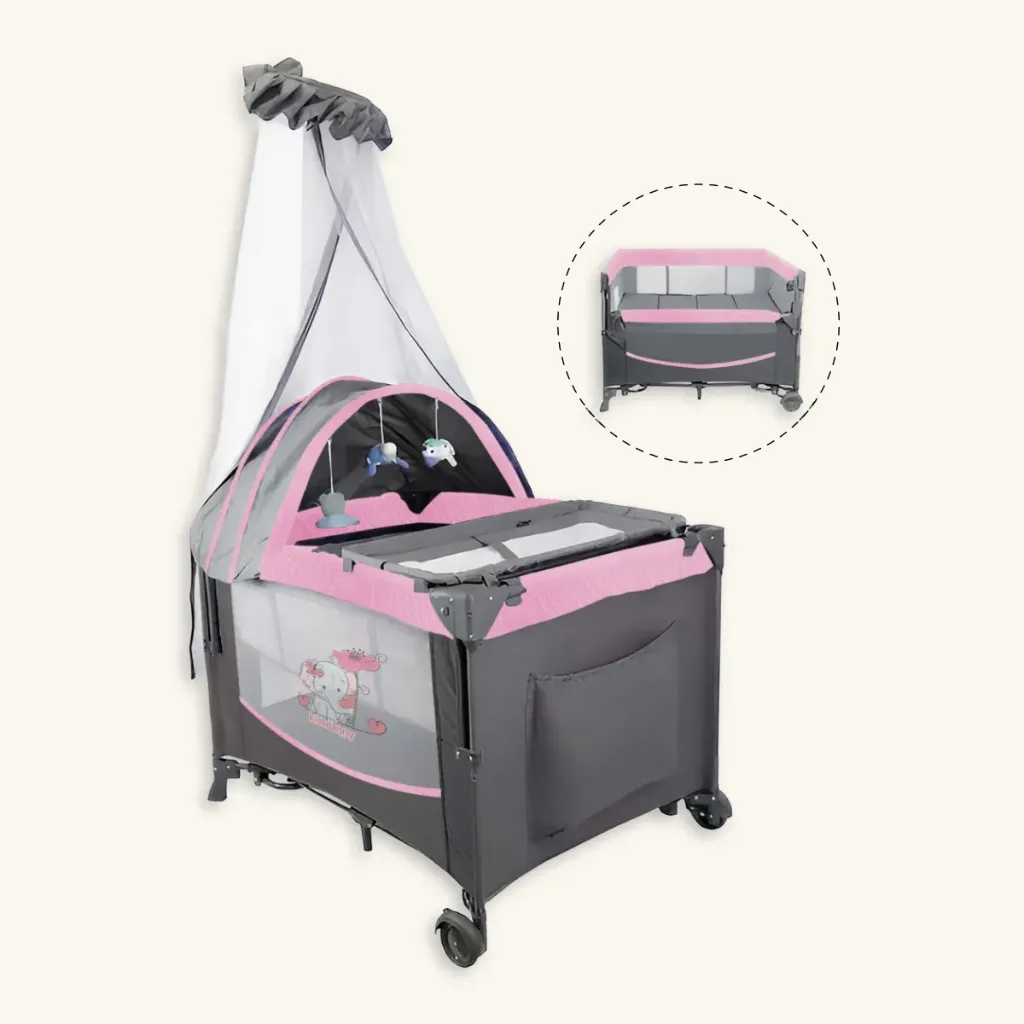 Cuna Colecho y Mecedora 'Sweet Dreams' 6 en 1 con Cambiador (Rosa)