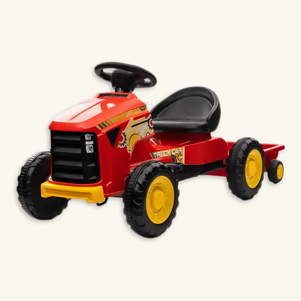 Tractor a Pedal 'Mi Primera Granja' con Remolque Desmontable (Rojo)