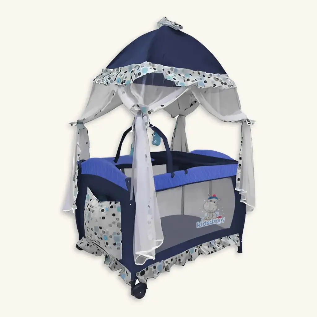 Cuna Corral 'Castillo' 3 en 1 con Arco de Juegos y Ruedas