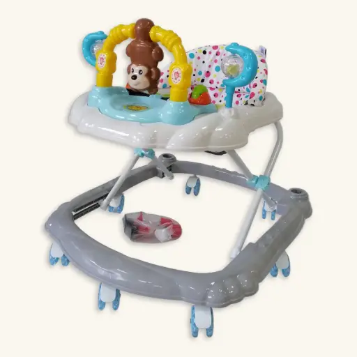 [803C] Andador para Bebé 'Monito' con 7 Ruedas y Bandeja Musical