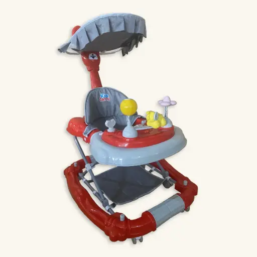 [896] Andador Mecedor para Bebé 'Elefante' 4 en 1 con Sombrilla