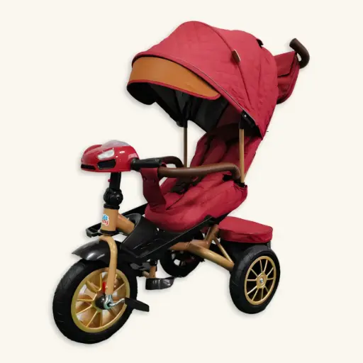 [6688] Triciclo Cuna Bebé Musical Bluetooth Asiento Giratorio Reclinable
